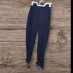 Grace Karin Chic Black Ankle Length Bow Tied Flowy Black Pants Size Small